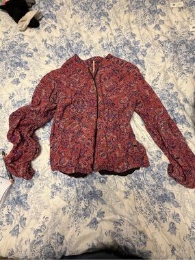 Pink Paisley Zip-Front Lightweight Jacket